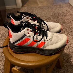Adidas White and Orange Athletic Shoes